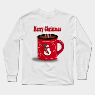 Merry Christmas Snowman Mug Long Sleeve T-Shirt